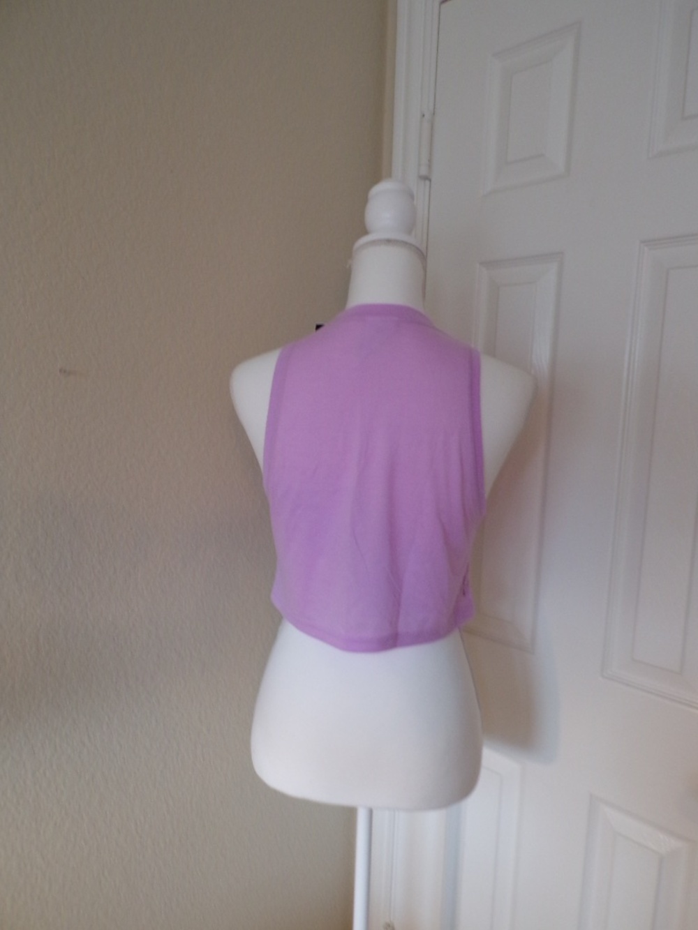 Adidas Cropped Training Essentials Boxy Workout Tank Top | Lilac Bliss - Picture 7 of 14
